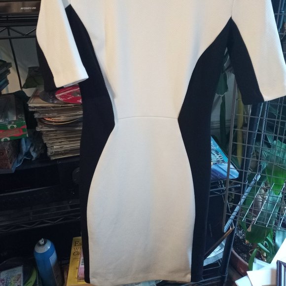 Bisou Bisou Women's dress size  4 ,  white with black stripe - Picture 6 of 6